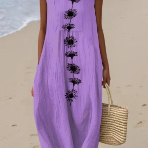 Emma™ Violet Bloom Midikjole