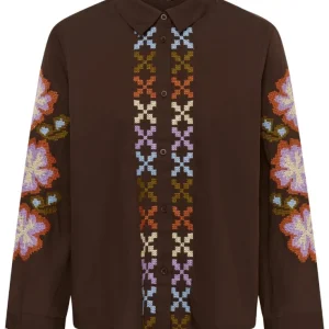 Culture Skjorte - Breezy - Coffee Bean/Violet