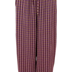 Black Colour Bukser - Malle Balloon - Violet Check