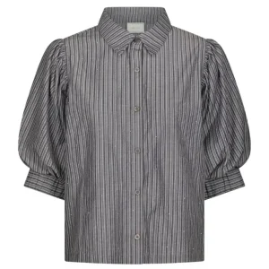 Neo Noir Skjorte - Etta Stripe B - Dark Grey