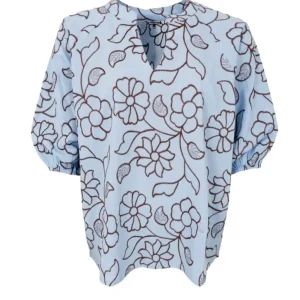 Black Colour Bluse - Marriot - Lt. Blue