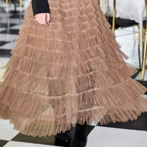 Black Colour Skjørt - Angelina Mesh - Latte