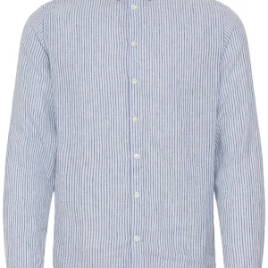 Estrup LS Linen Shirt Blå