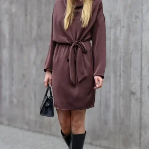 A-View Kjole - Sinda Drape - Dark Brown