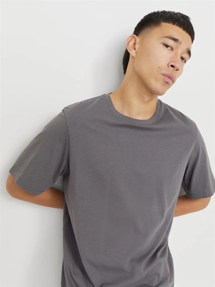 Organic Basic Tee Ss O-Neck Grå - Image 4