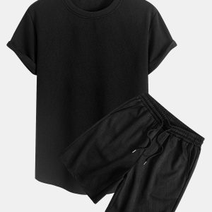 Diamantjakard buekant T-skjorte og Diamantjakard shorts