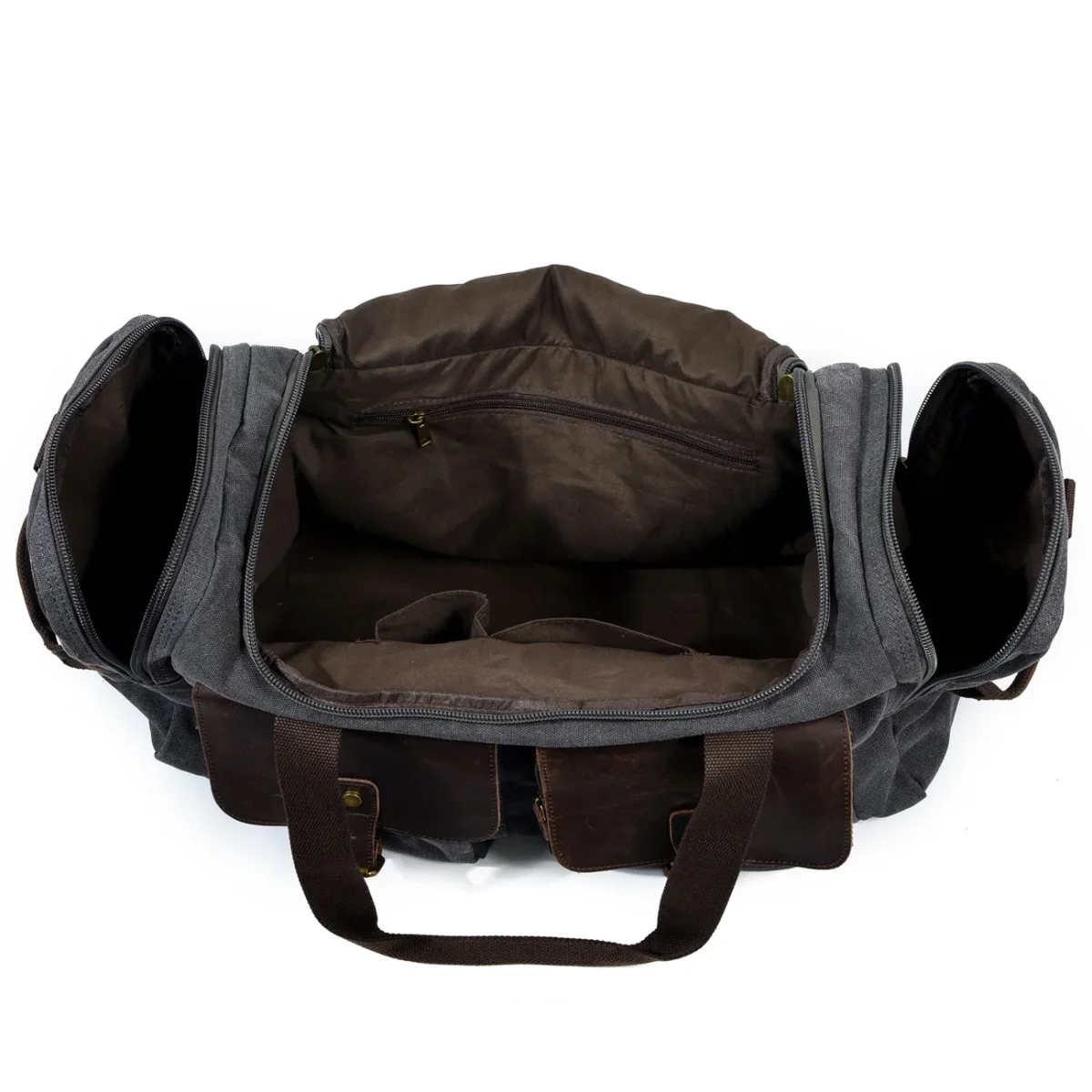 David - Herre duffelbag i kanvas i skinn - Image 9