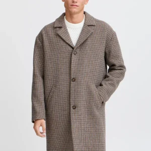 Claes Houndstooth Cheked Relaxed Coat Brun