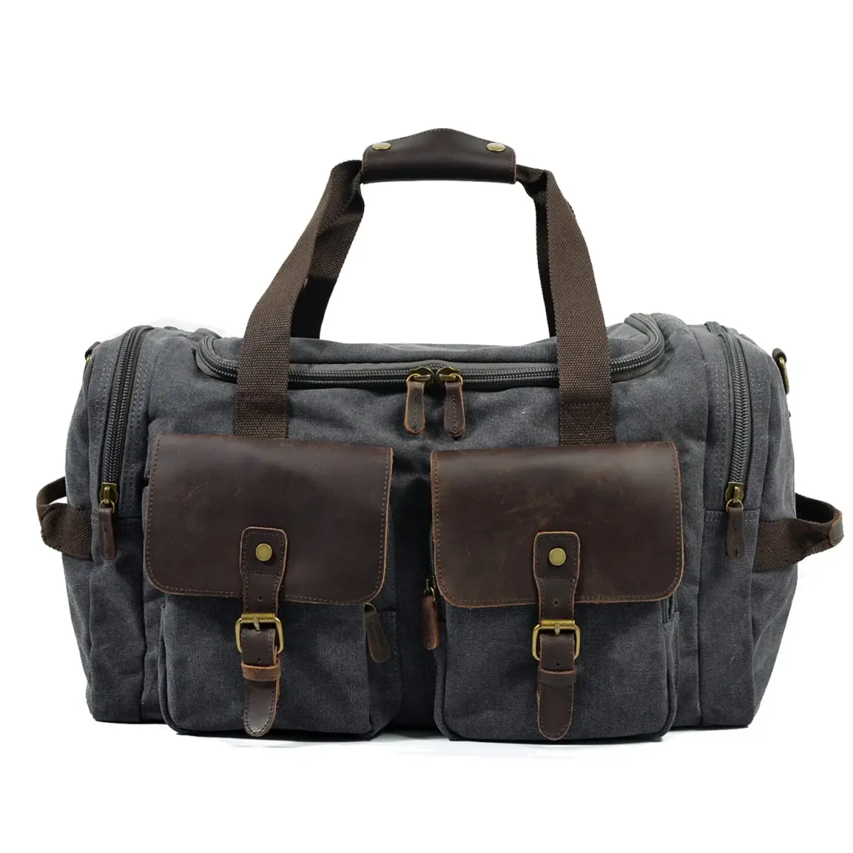David - Herre duffelbag i kanvas i skinn